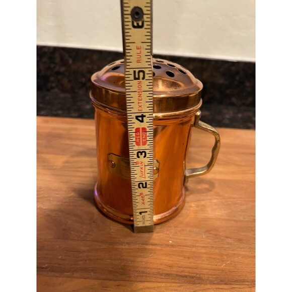 Solid Copper Cheese Shaker Brass Handle and Plaque - Picture 7 of 7